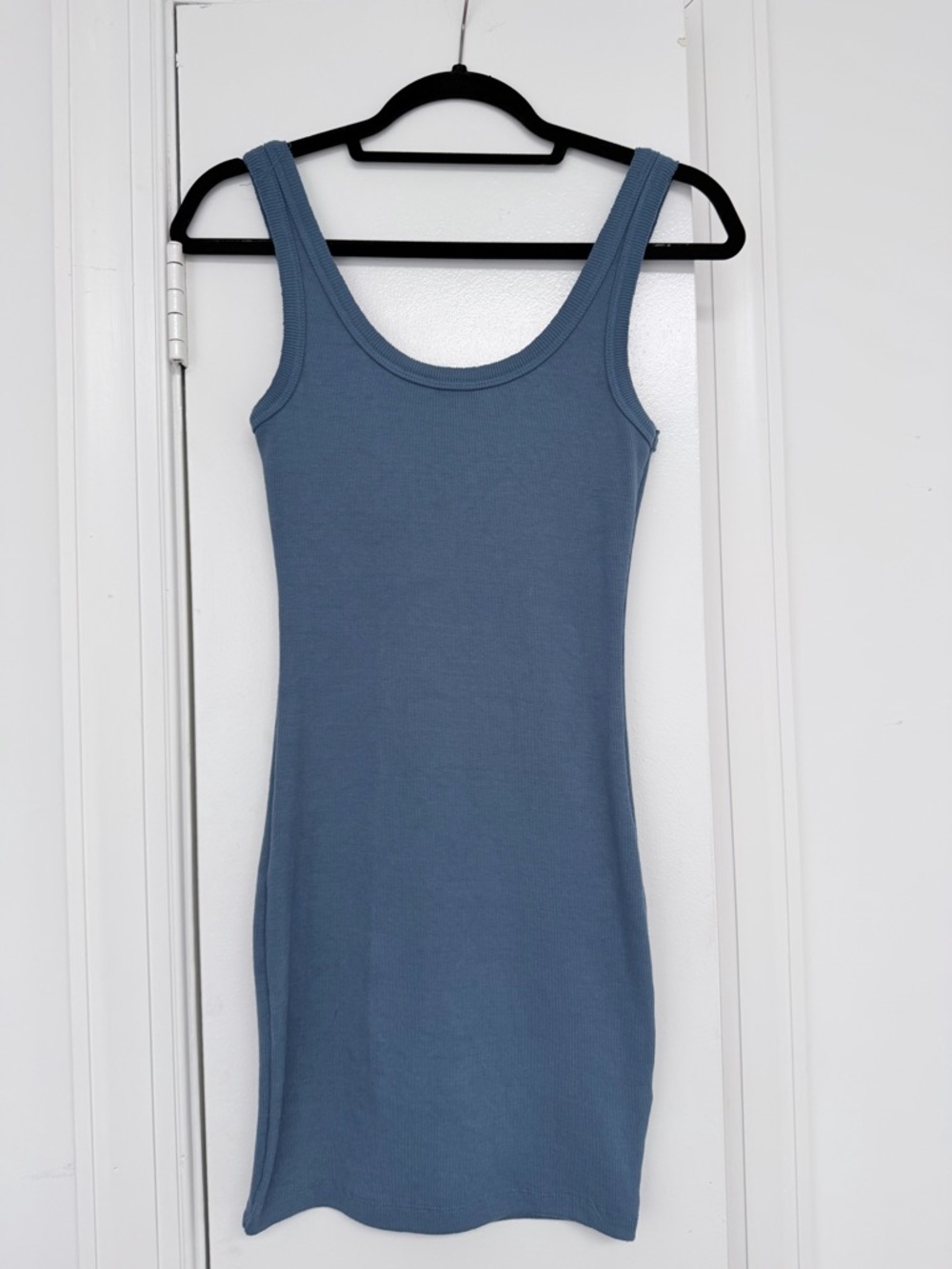 Fashion Nova Slate Blue Ribbed Tank Dress